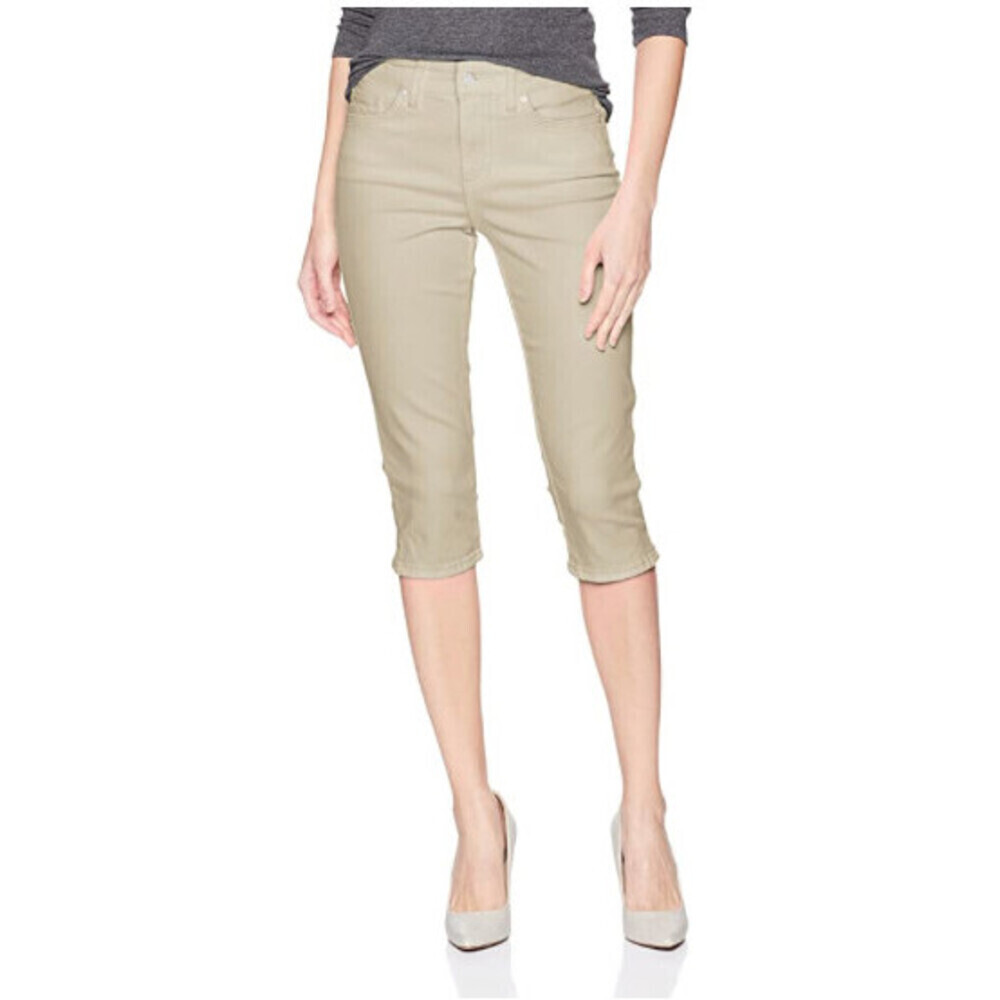 NYDJ Women's Skinny Capri Jean In Feather Beige Size 18